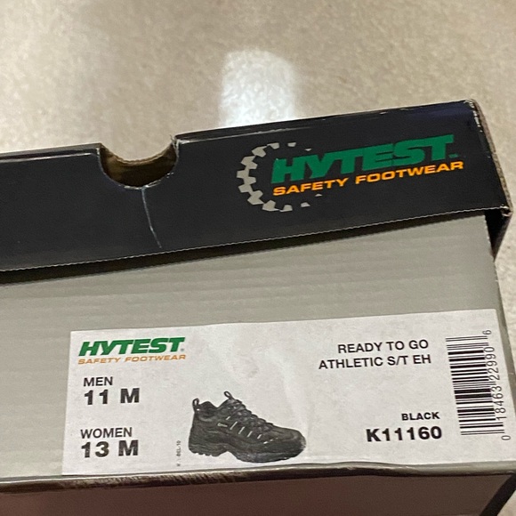 Hytest athletic steel toe leather shoes men’s 11 M Women’s 13 M black main image 2